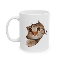 Cute Cat Ceramic Mug, Cat Lover Gift, Coffee Tea Cup, Animal Lover Mug - $264.67 MXN+