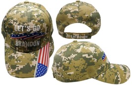 Let&#39;S Go Brandon Patriotic Ribbon Usa Flag On Bill Acu Digital Camo Cap Hat - £17.63 GBP