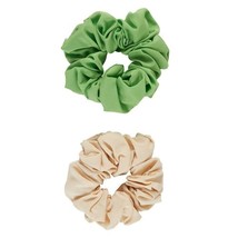 2pk Scunci Jumbo Scrunchie in Bright Green and tan - $6.64