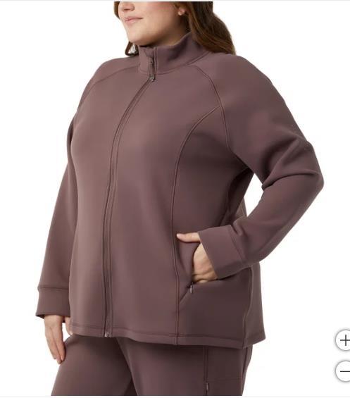 32 Degrees Womens Jacket Brown Full-Zip Pockets Stretch Active Workout Gym Soft Item image 7