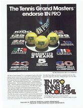 80's Ten Pro Print Ad Tennis Racquetball Balls 8.5" x 11" - $11.85