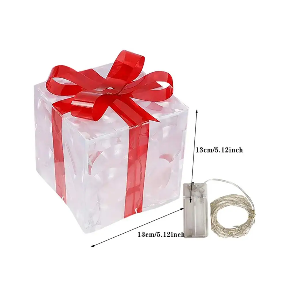Christmas Ornament Decoration Glowing Decoration Christmas Gift Box Ornament Wit - £59.60 GBP