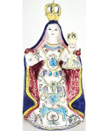 Vintage Our Lady of Candelaria Statue Mother Mary Pottery Sculpture Signed - £338.16 GBP