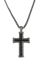 David Yurman Chevron Cross with Black Diamonds with 3.5mm chain - $1,045.00