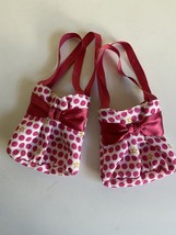 lot of 2 American Girl Pink Polka Dot and gold Star Tote Bags 6 1/2&quot; - £10.27 GBP