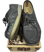 SAS Siesta Grey Leather Lace Up Comfort Ortho Walking Loafers Shoes wome... - $37.41 CAD
