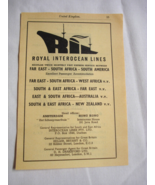 1960 Two Page UK Ad Royal Interocean Lines, Butex Stationery, Monnery&#39;s ... - $12.32 CAD