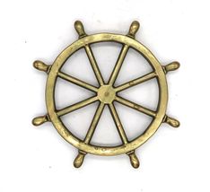 Vtg Brass Toned Helm Ship Wheel Trivet Decor - $20.00