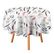 Colorful Leaves Tablecloth Round Kitchen Dining for Table Cover Decor Home - $15.99+