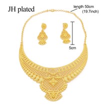 Dubai new luxury 24K Gold color jewelry sets Ornament  jewellery set for women p - £20.43 GBP