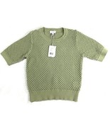 Lucy Paris Sage Green Textured Knit Sweater Top Size M Short Sleeve NWT - $469.33 MXN