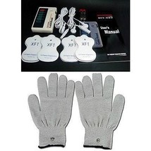 Nib Gold Hand Electrotherapy Tens Therapy Massager Package W/CONDUCTIVE Gloves - £46.38 GBP