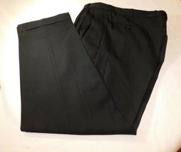 Unbranded Men&#39;s Long Pants Slacks 34W X 32L black pleated EUC Pre-owned -- - £16.18 GBP