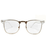 New Men&#39;s Women&#39;s Clubmaster Eyeglasses Transparent/Demo Lens - £12.84 GBP