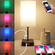 Bluetooth/Wifi Rgb And Usb Bedside Table Lamp From Cozoo With 3 Usb Charging - £36.18 GBP