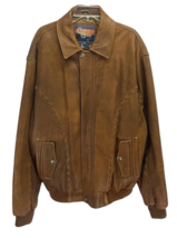 Mens Cripple Creek Genuine Leather Coat Lined Brown Jacket Western Size XXL - £56.37 GBP