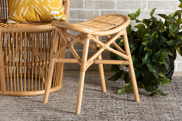 Guevara Natural Brown Rattan Footstool - $119.00