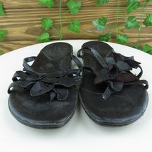 Born Concept Women Flip Flop Shoes  Black Leather Slip On Size 7 Medium (B, M) - £13.45 GBP