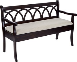 Osp Home Furnishings Coventry Solid Wood And Veneer Storage Bench, Antique Black - £194.70 GBP