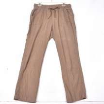 Est. 1946 Tan Linen Rayon Elastic Waist Pants Front and Back Pockets Size Medium - £15.13 GBP