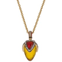 Sunset Glow: 20-Inch Royal Egg Pendant with Faux Amber Stone - £31.16 GBP