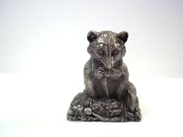 Franklin Mint Woodland Animals pewter figurine The RACCOON Jane Lunger 1981 - $7.95