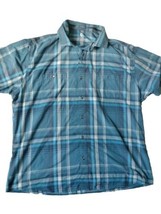 Kuhl Shirt Short Sleeve Button Up  Mens XXL Blue Hiking Outdoors 2 Buttn Pocket  - £14.27 GBP