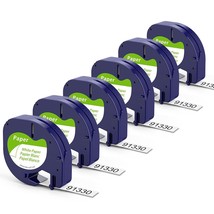 6-Pack Label Maker Paper Compatible With Dymo Letratag Refills 91330 10697 Self- - £25.15 GBP