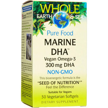 Natural Factors Whole Earth & Sea Marine DHA 300mg, 30 Vegetarian Softgels - $17.95