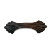 Antique Mid-Century Pull Handle Black Metal Dresser Drawer Leaf 5 3/4&quot; - £6.29 GBP