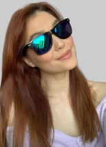 New Fashionista Mirrored Black Blue Men's Women's Sunglasses Z87 - $9.99