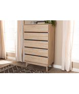 Yelena Light Oak and Dark Gray 5-Drawer Chest - $8,174.16 MXN