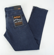 New HUGO BOSS Mens Jeans 35x34 Delaware Soft Motion Slim True Blue Stret... - £57.53 GBP