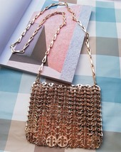 Women Bags Designer Silver Metal Sequins Chain Woven Bag Hollow Evening Bags Clu - £44.35 GBP