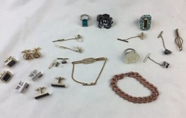 Junk Drawer Lot Copper Bracelet CuffLinks Chunky Rings For Crafts - £19.40 GBP
