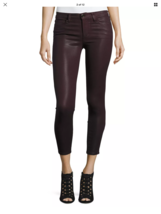 NEW JOE&#39;S JEANS The Icon Coated Burgundy Mid Rise Skinny Ankle Jeans (Si... - £47.15 GBP