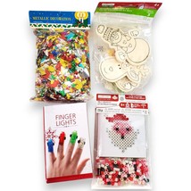 Holiday Crafting Set 4-Pack: Ornament Kit, Melty Beads, Finger Lights, C... - £7.18 GBP