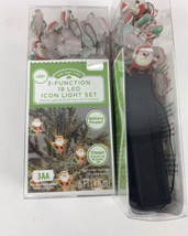 New ! Holiday Time 3 Function 18 LED Icon Light Set Santa Claus 6ft - $14.95