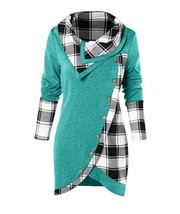 Id stitching turtleneck top roupas sweatshirts pullovers harajuku hoodie woman clothing thumb200