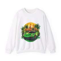 Sleek Green Sports Car Sweatshirt for Stylish Eco-Friendly Fashion - £40.56 GBP