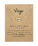 Virgo   - Zodiac Sign -Constellation - Zodiac - Gold Necklace - Zodiac J... - £8.90 GBP