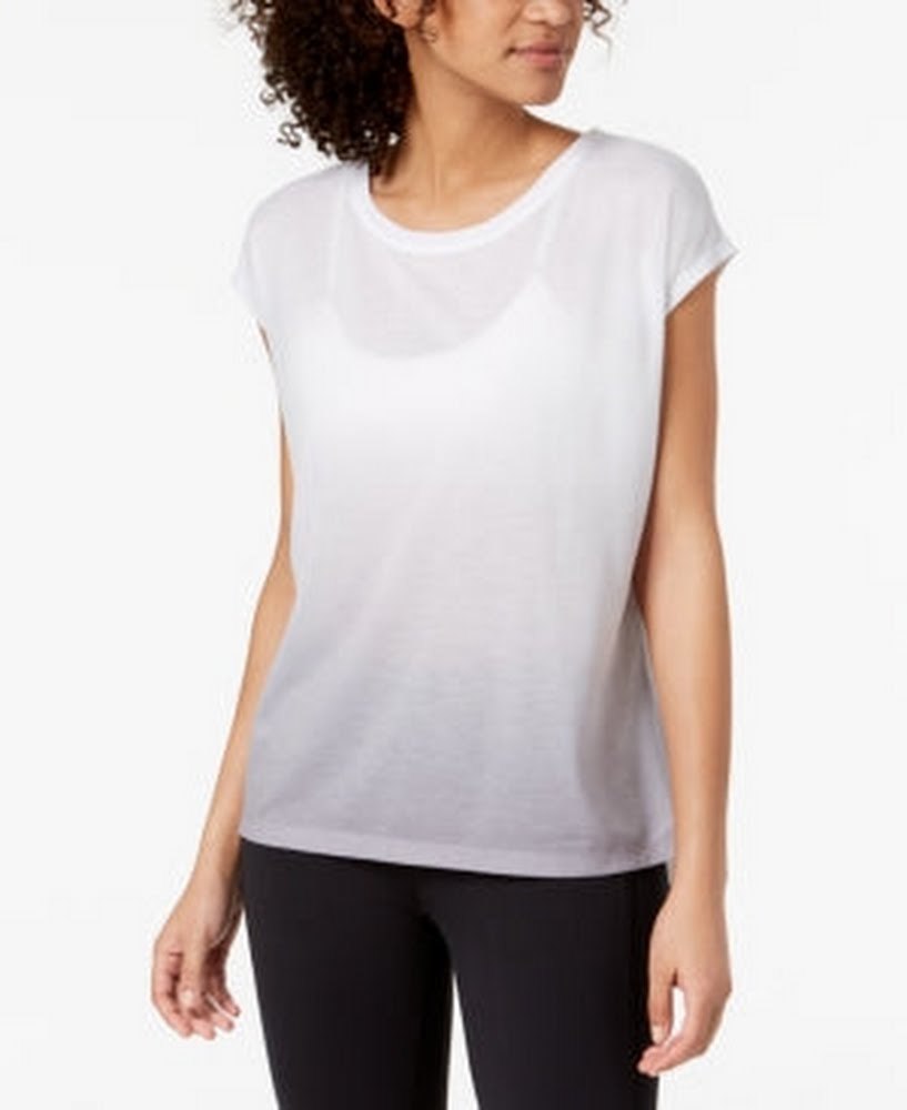 Ideology Womens Yoga Fitness T-Shirt, Smooth Grey, Size XL - $12.87
