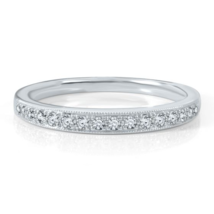 Women Ladies 1/5 Ct Round Cut Diamond Wedding Band In 14K White Gold Plated V Day - $50.01