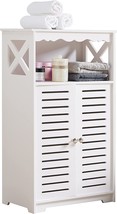 Carol Wood Bathroom Floor Storage Cabinet, White, By Kings Brand Furniture. - £51.05 GBP