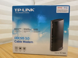 TP-Link DOCSIS 3.0 Cable Modem Black TC7610 TC-7610 343 Mbps Xfinity Cox - £22.76 GBP