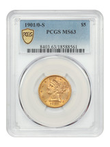 1901/0-S $5 PCGS MS63 - $1,324.05