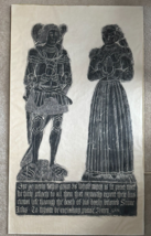 Tombstone Brass Rubbing: William Thynne and Anne  England 25x32 Vintage ... - $199.00
