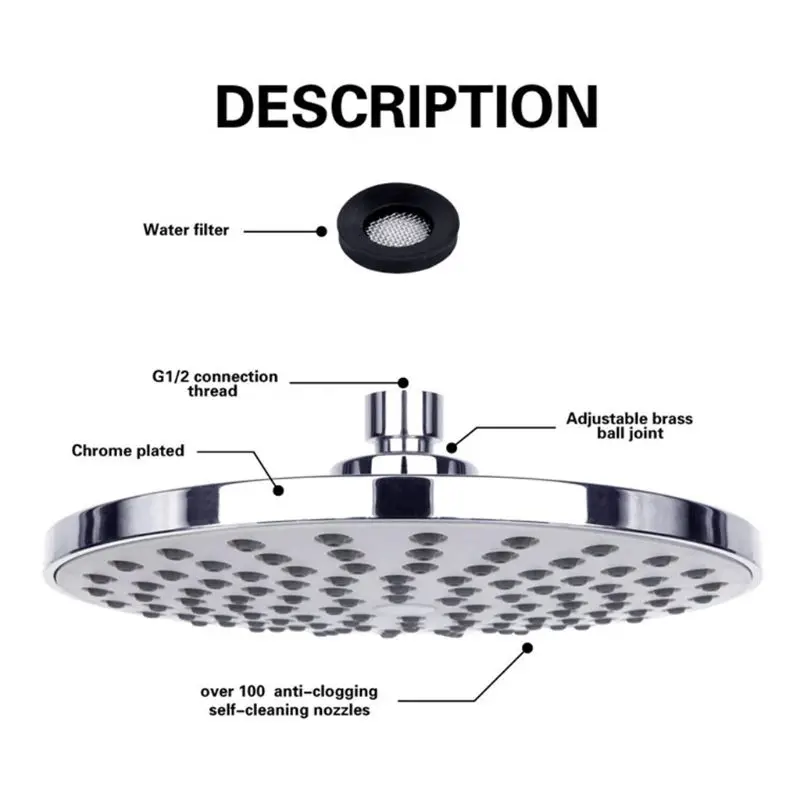 Shower head 8 inch ultra thin design pressure boosting rainfall shower head k3ka thumb200