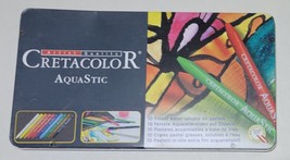 Cretacolor AquaStic Set 10 Water Soluble Oil Pastel Metal Box Austria - $13.98