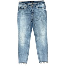 Judy Blue Medium Wash Raw Hem Relaxed Fit Mid Rise Skinny Ankle Jeans sz... - $26.31